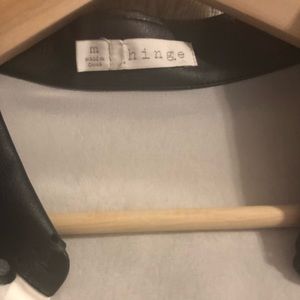 Sheer Hinge Blouse with faux leather collar